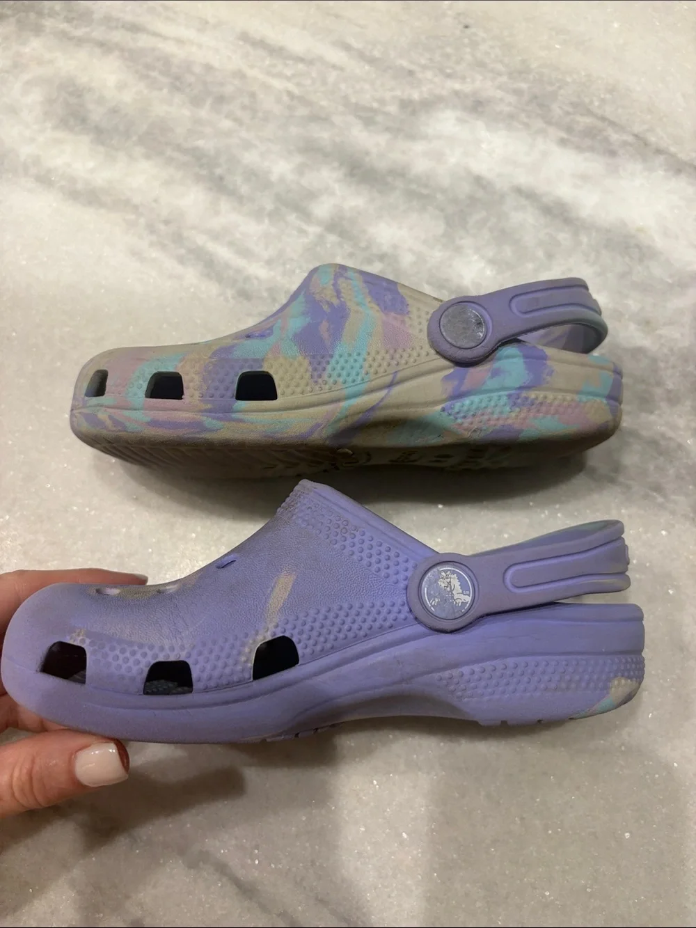 CROCS Kids Tie-Dye Purple Pastel Clogs